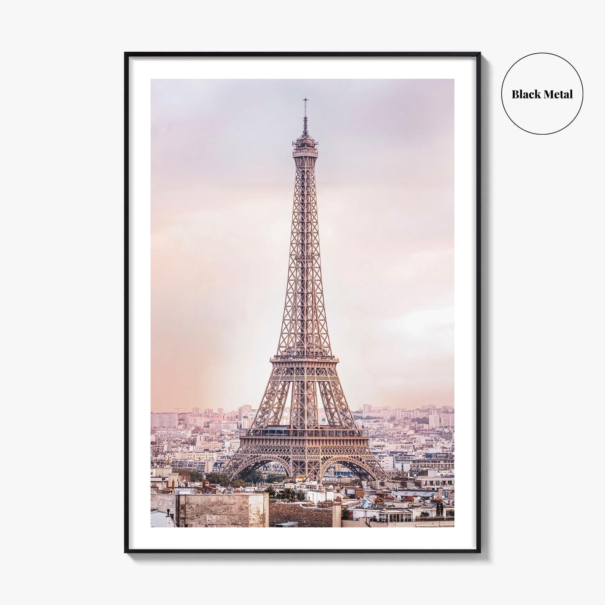 Paris Skyline Fine Art Photo Print, Eiffel Tower, Arc de Triomphe, France Wall Poster