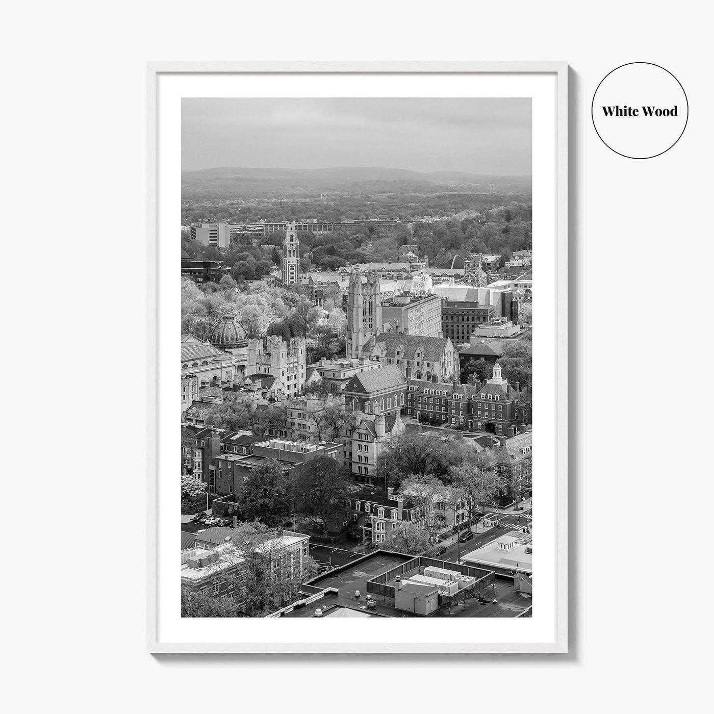 New Haven Black and White Fine Art Photo Print, Yale University, Connecticut Poster