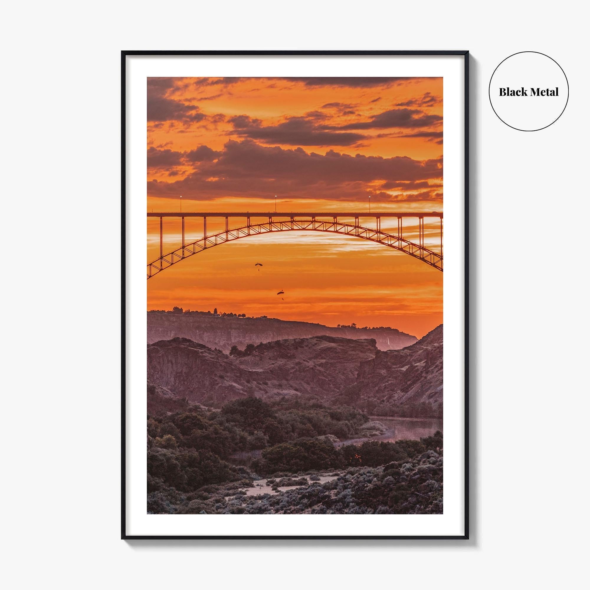Twin Falls Idaho Fine Art Photo Print, Perrine Bridge, Base Jumpers, Wall Decor, Poster