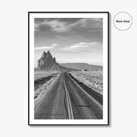 Shiprock New Mexico Black and White Fine Art Photo Print, Navajo Nation Poster USA