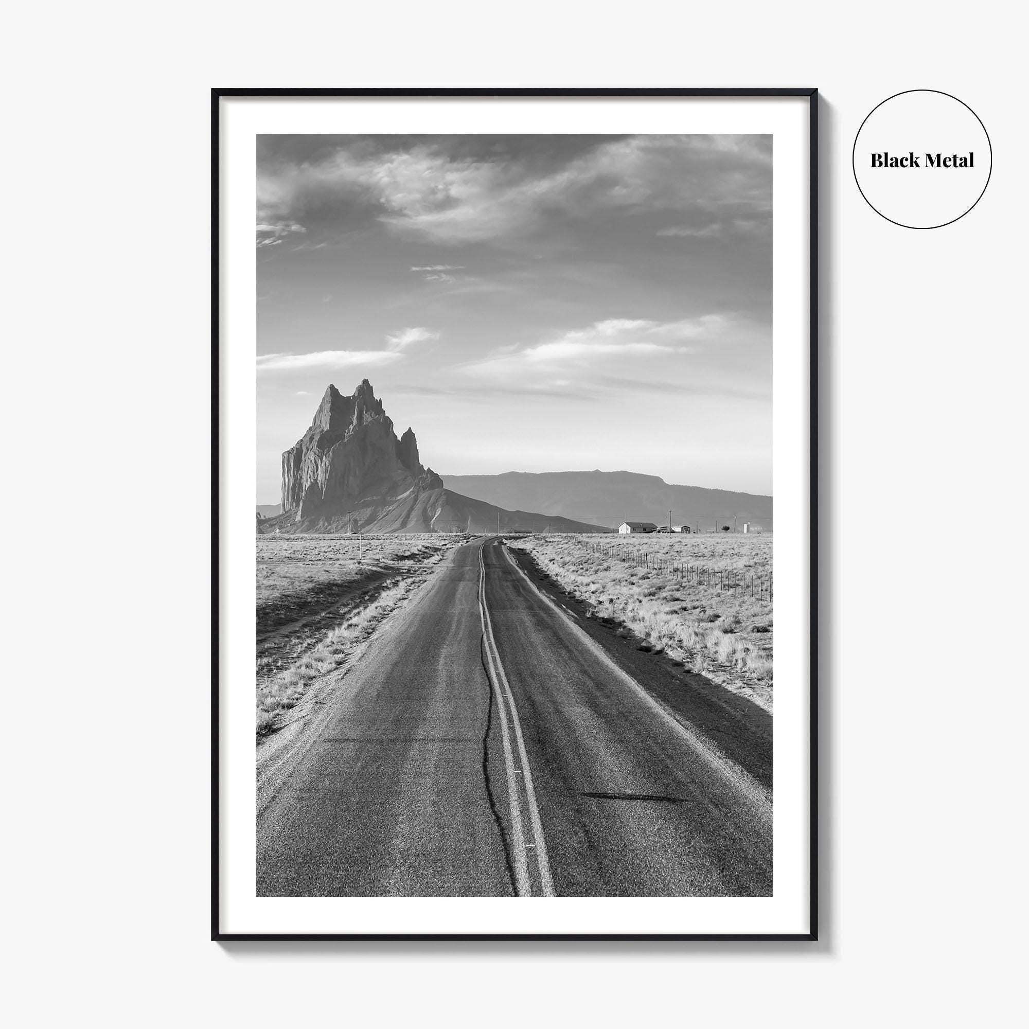 Shiprock New Mexico Black and White Fine Art Photo Print, Navajo Nation Poster USA