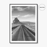 Shiprock New Mexico Black and White Fine Art Photo Print, Navajo Nation Poster USA