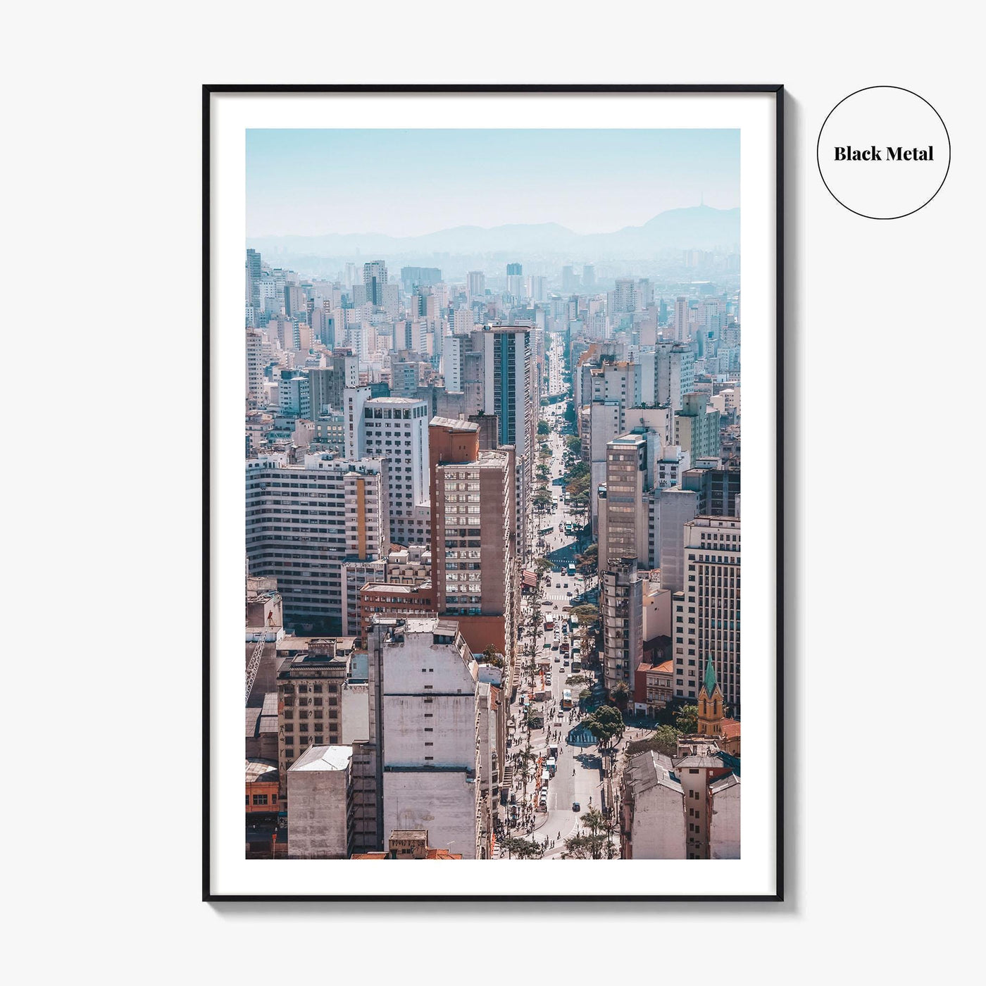 Sao Paulo Skyline Fine Art Photo Print, Aerial View, Sao Joao, Brazil Poster
