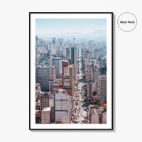 Sao Paulo Skyline Fine Art Photo Print, Aerial View, Sao Joao, Brazil Poster