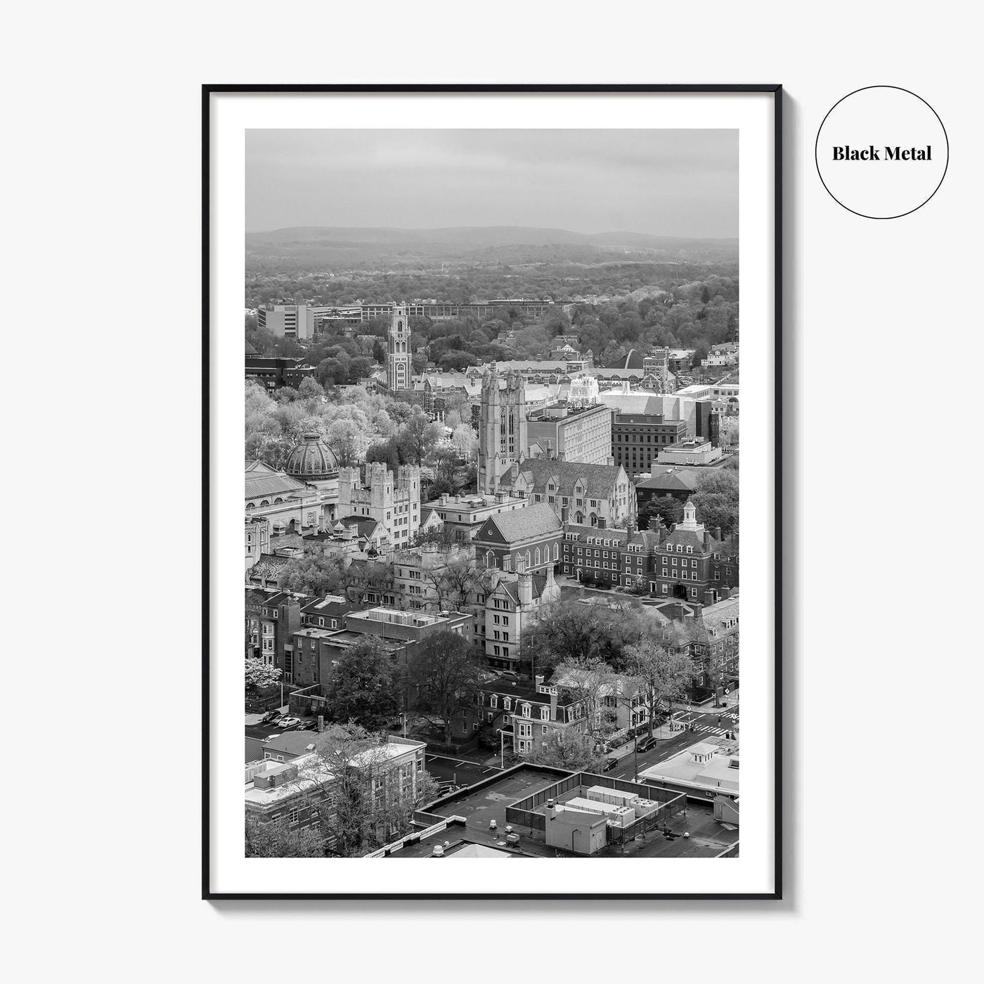New Haven Black and White Fine Art Photo Print, Yale University, Connecticut Poster