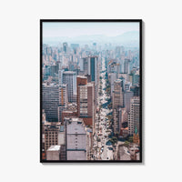 Sao Paulo Skyline Fine Art Photo Print, Aerial View, Sao Joao, Brazil Poster