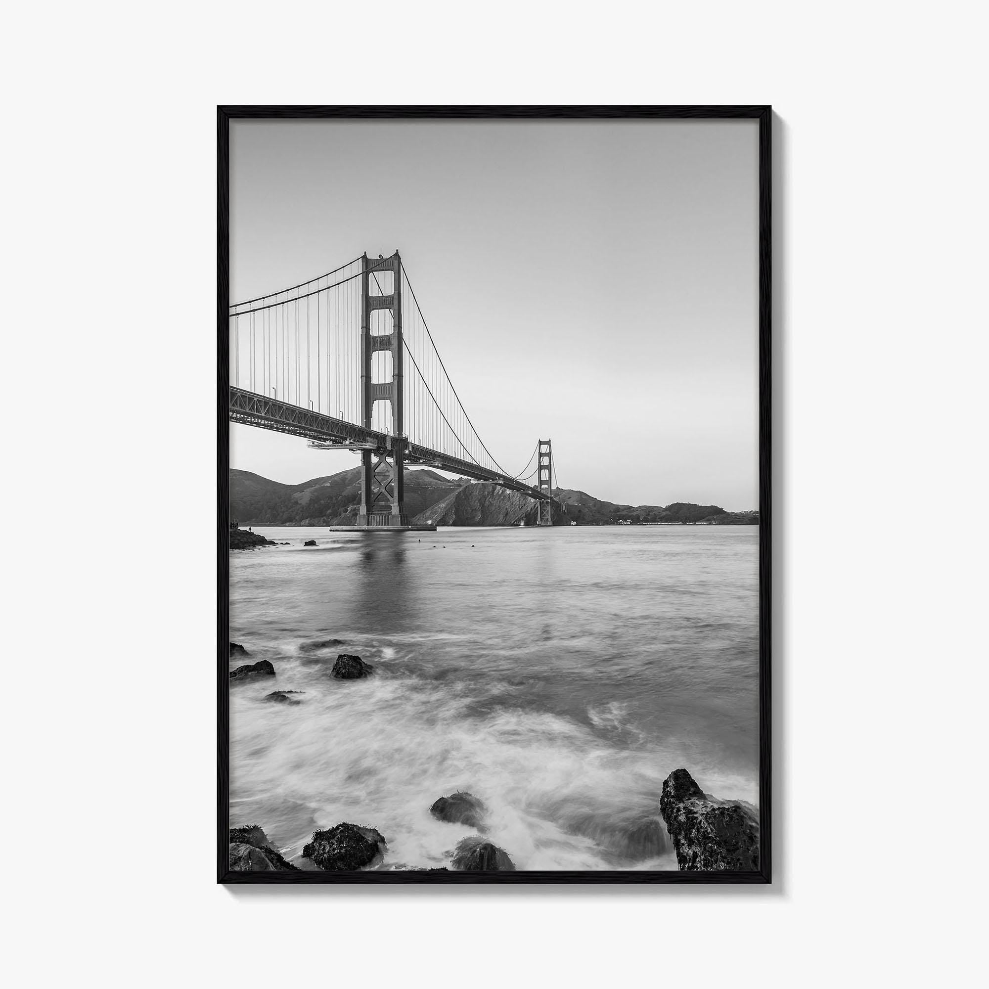 San Francisco Black and White Fine Art Photo Print, Golden Gate Bridge California Poster