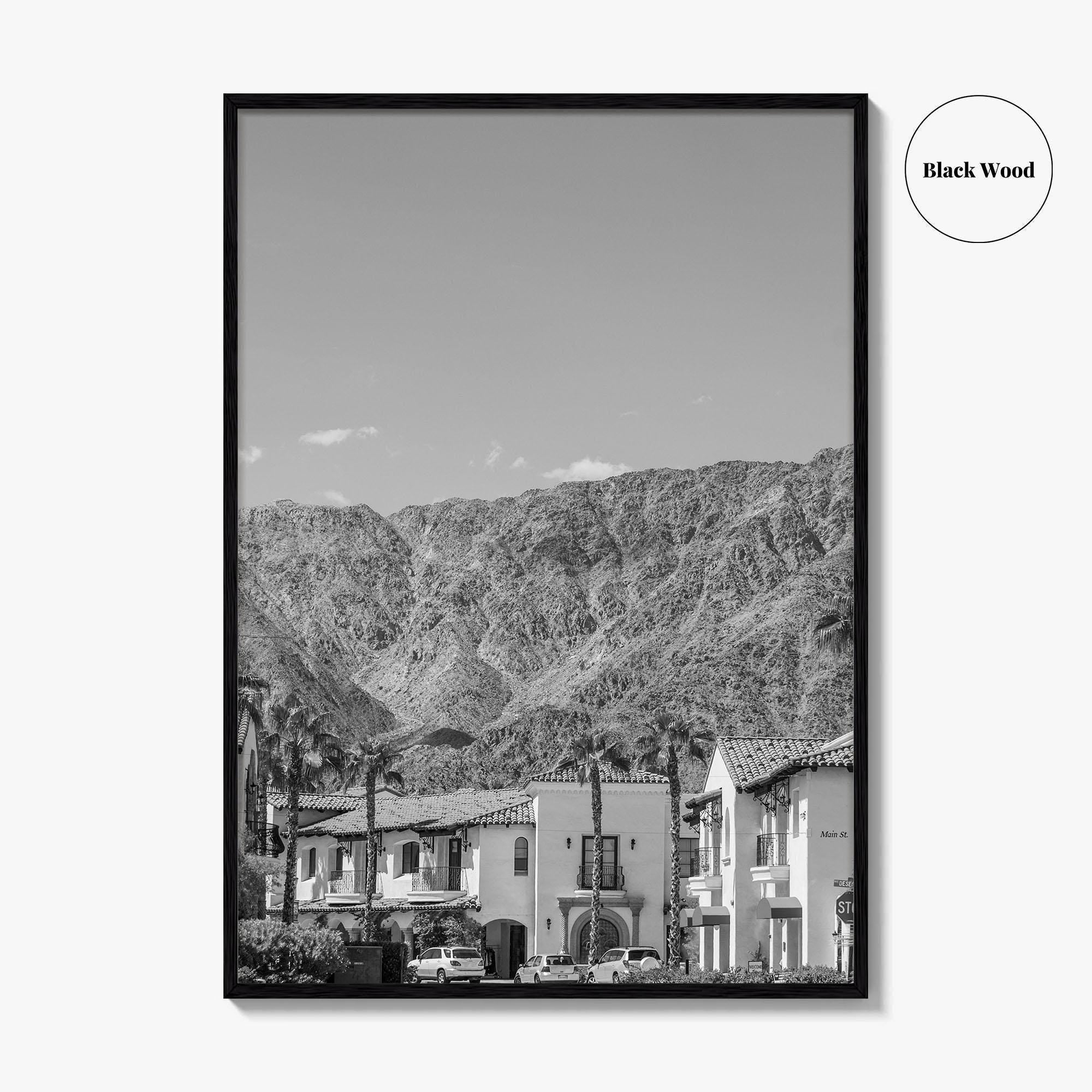 La Quinta Black and White Fine Art Photo Print, Coachella Valley California Poster