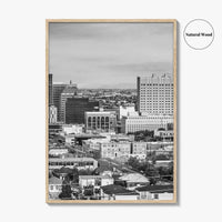 El Paso Skyline Black and White Fine Art Photo Print, Texas Juarez Mexico Poster