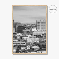 El Paso Skyline Black and White Fine Art Photo Print, Texas Juarez Mexico Poster