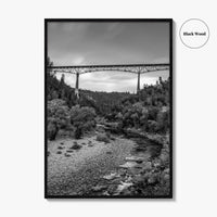 Auburn Black and White Fine Art Photo Print, Foresthill Bridge, Placer County Poster