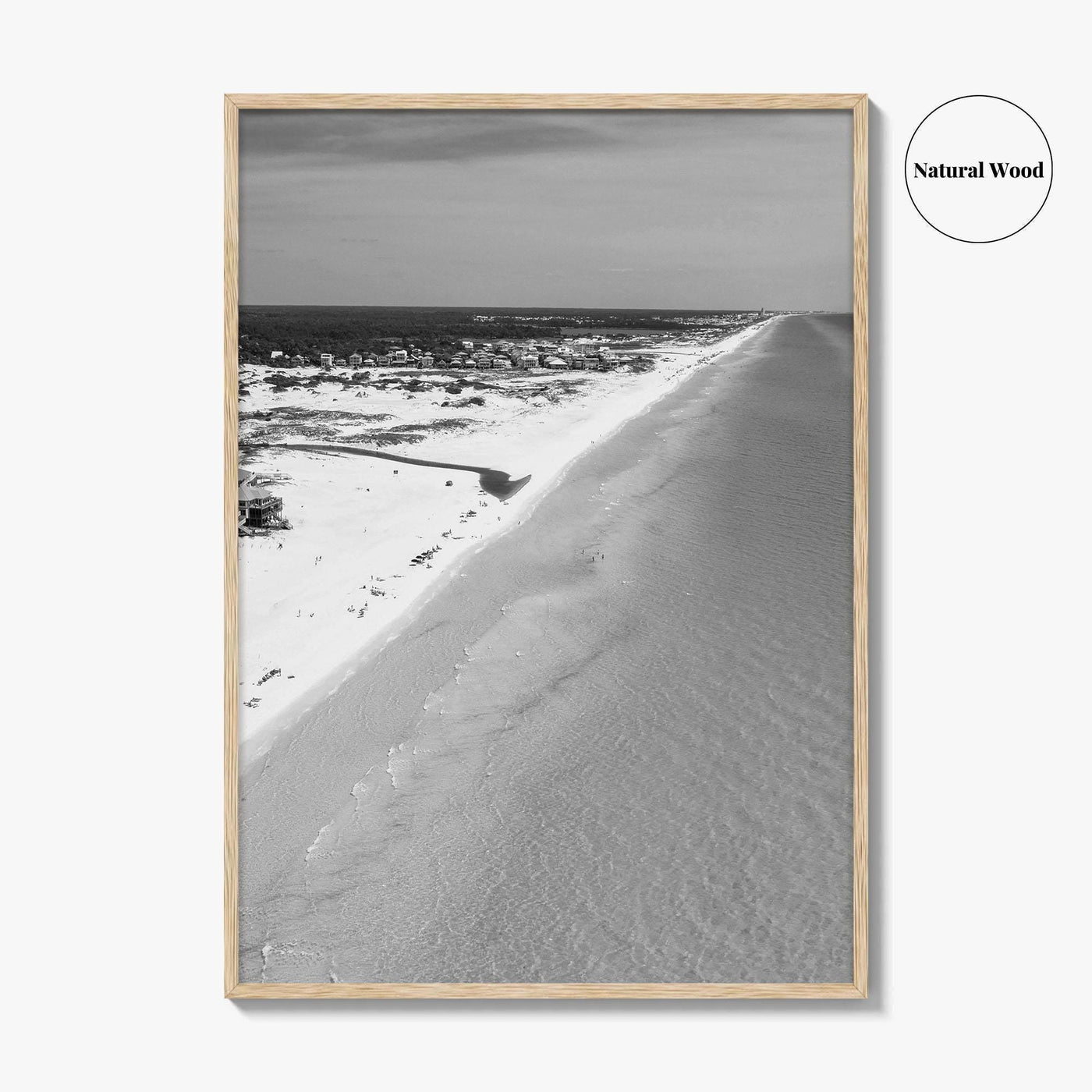 Grayton Beach Black and White Fine Art Photo Print, 30A Florida Poster
