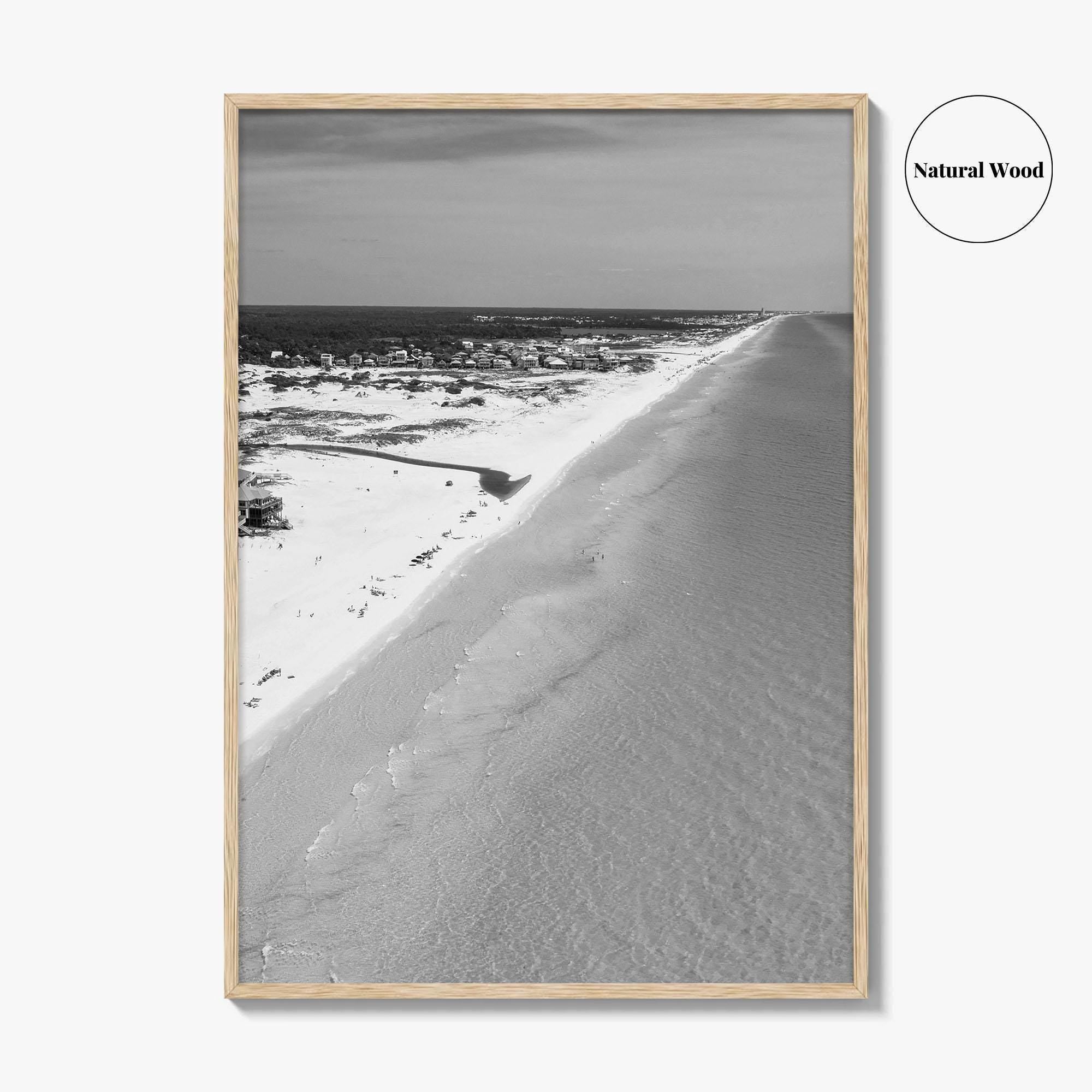 Grayton Beach Black and White Fine Art Photo Print, 30A Florida Poster