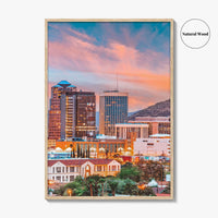 Tucson Skyline Fine Art Photo Print, Arizona, Downtown, Sentinel Peak A Mountain, Wall Decor