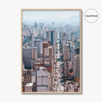 Sao Paulo Skyline Fine Art Photo Print, Aerial View, Sao Joao, Brazil Poster