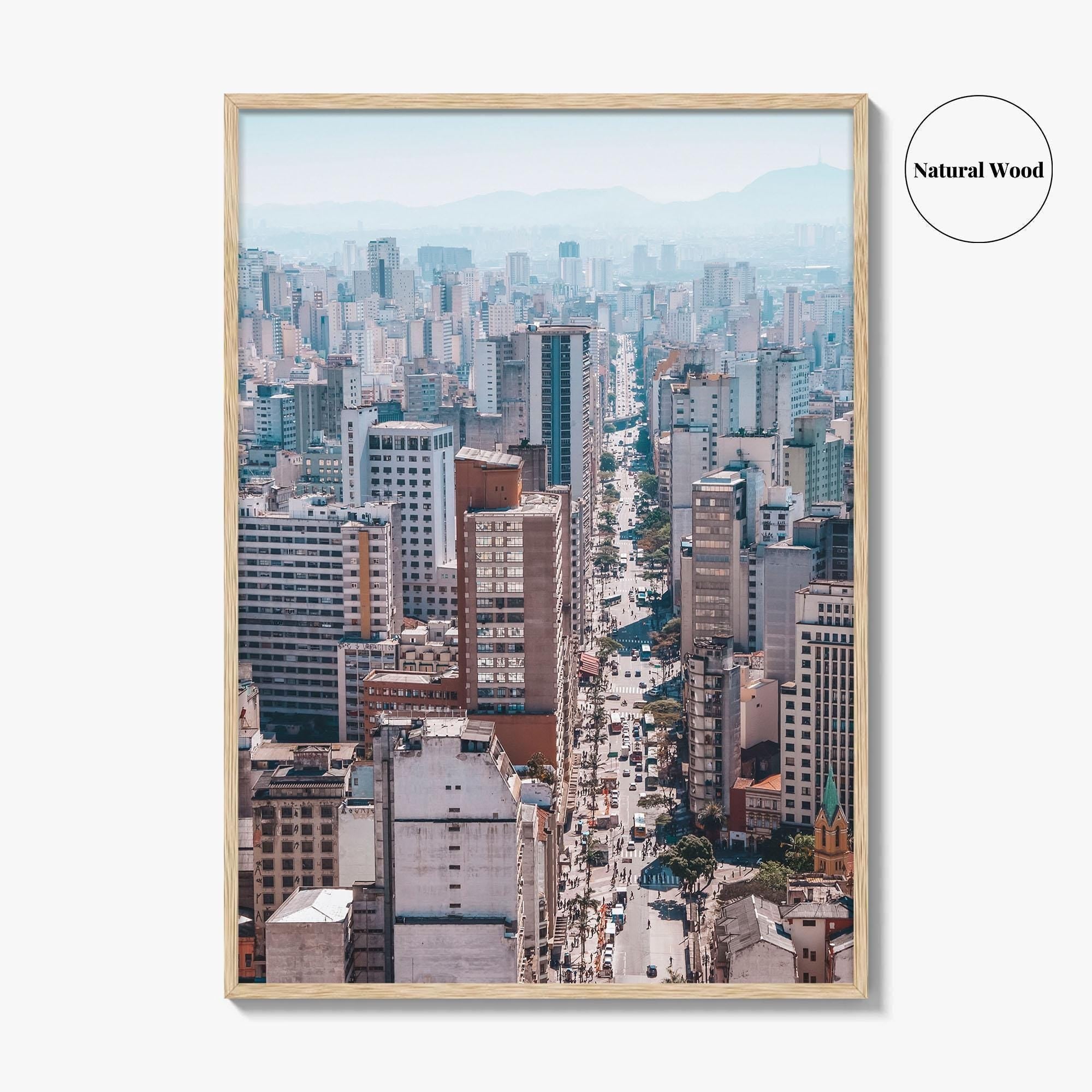 Sao Paulo Skyline Fine Art Photo Print, Aerial View, Sao Joao, Brazil Poster