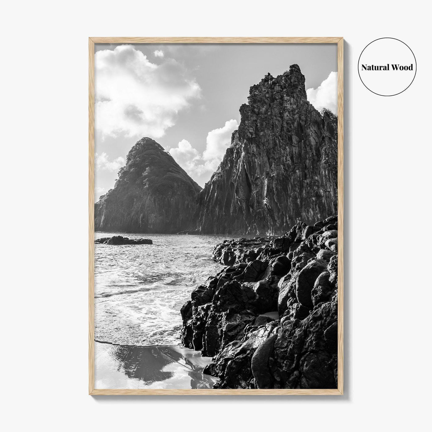 Fernando de Noronha Black and White Fine Art Photo Print, Dois Irmaos Brazil Poster