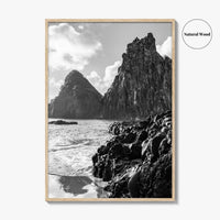 Fernando de Noronha Black and White Fine Art Photo Print, Dois Irmaos Brazil Poster