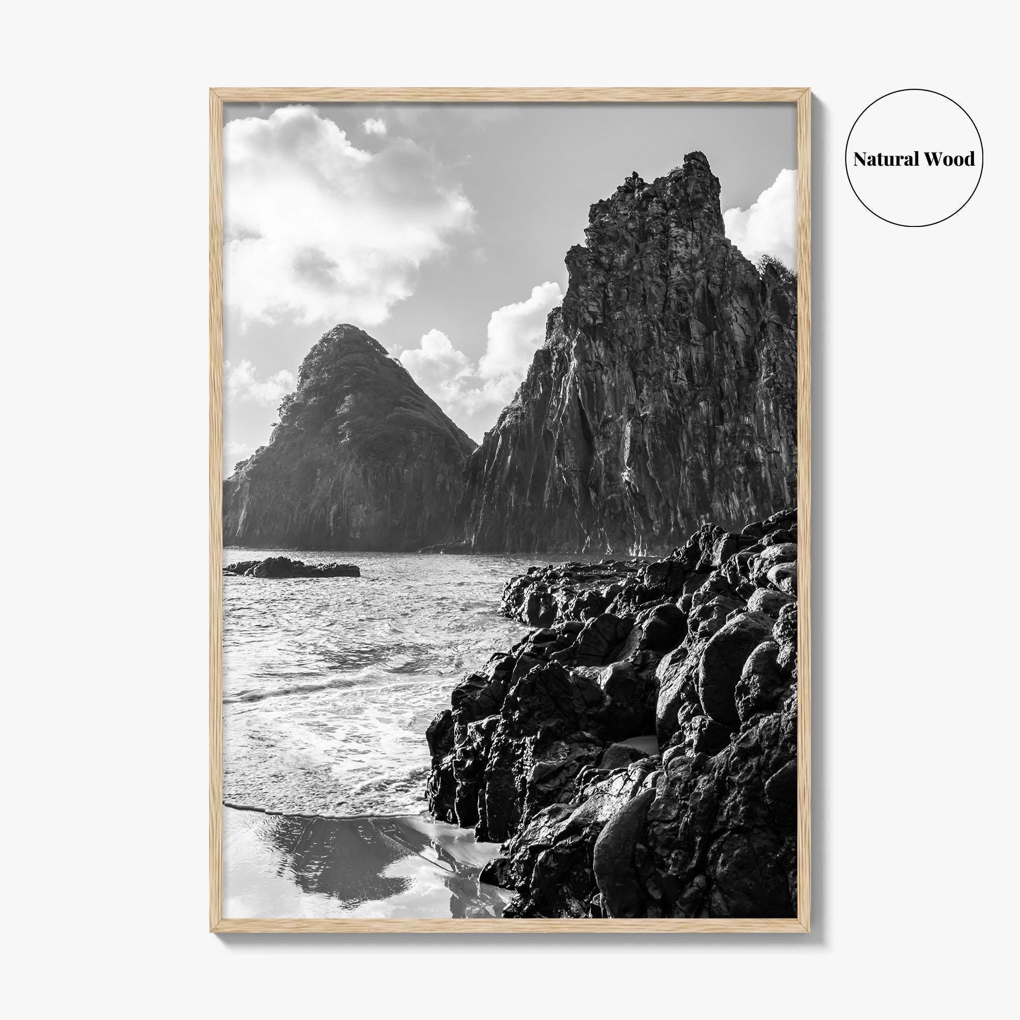 Fernando de Noronha Black and White Fine Art Photo Print, Dois Irmaos Brazil Poster