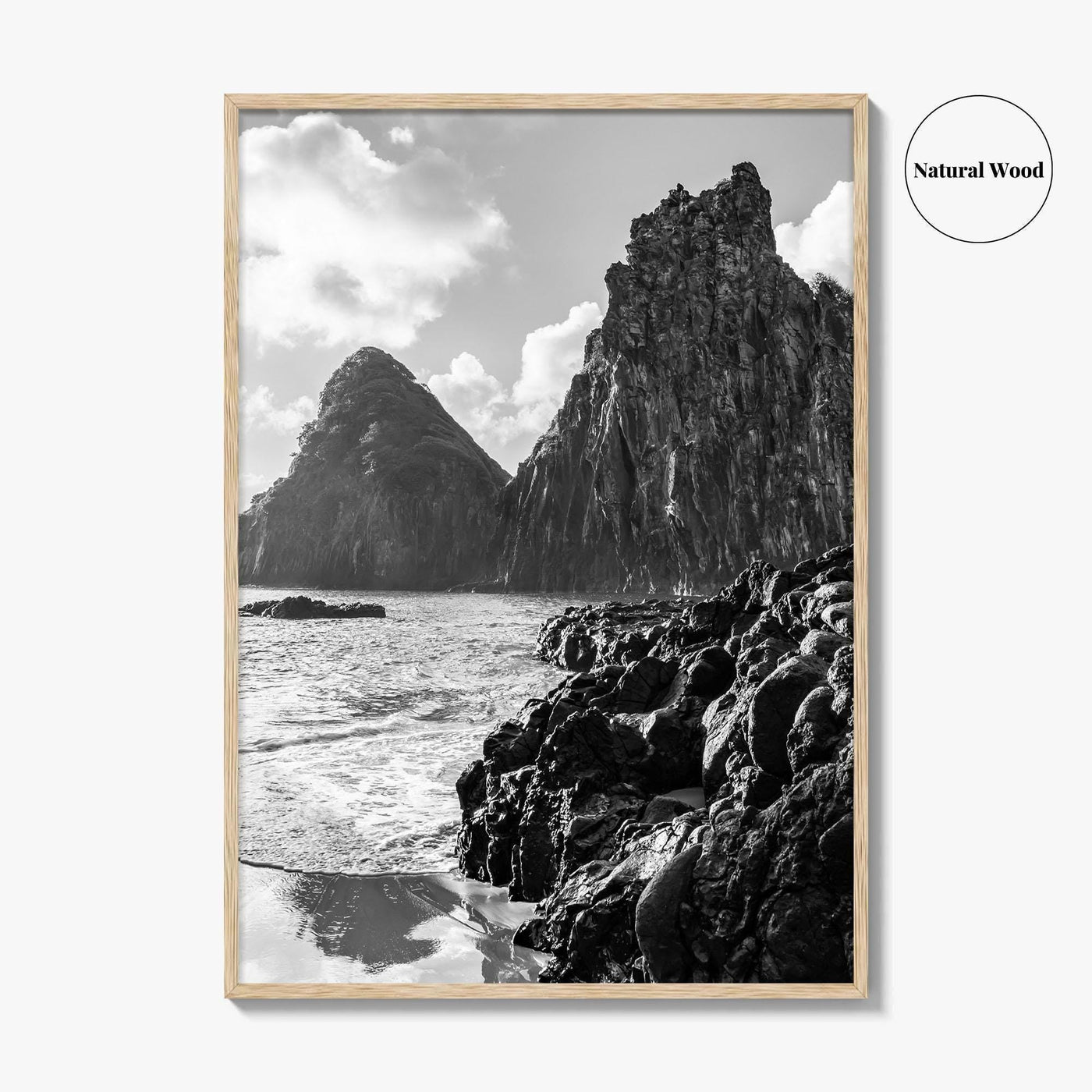 Fernando de Noronha Black and White Fine Art Photo Print, Dois Irmaos Brazil Poster