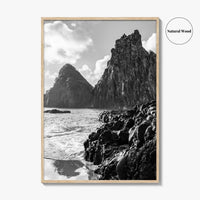 Fernando de Noronha Black and White Fine Art Photo Print, Dois Irmaos Brazil Poster