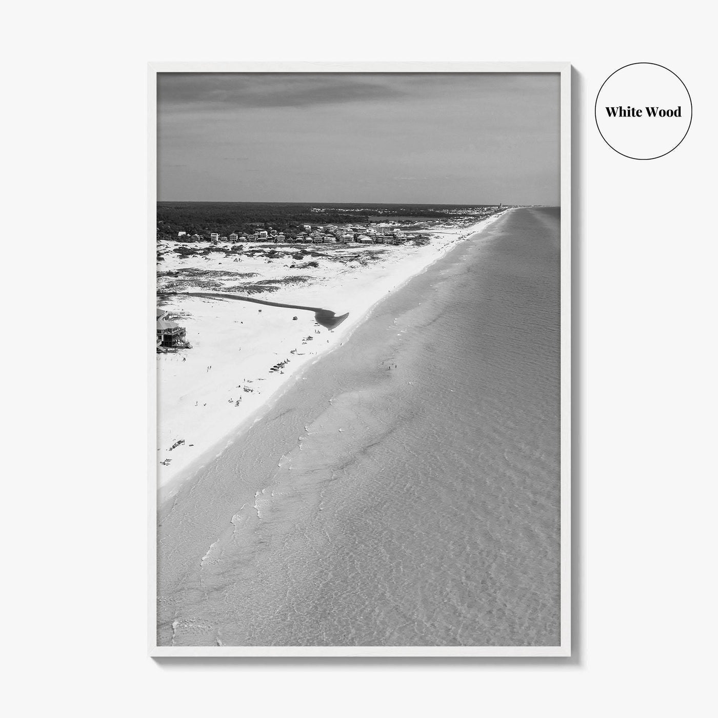 Grayton Beach Black and White Fine Art Photo Print, 30A Florida Poster