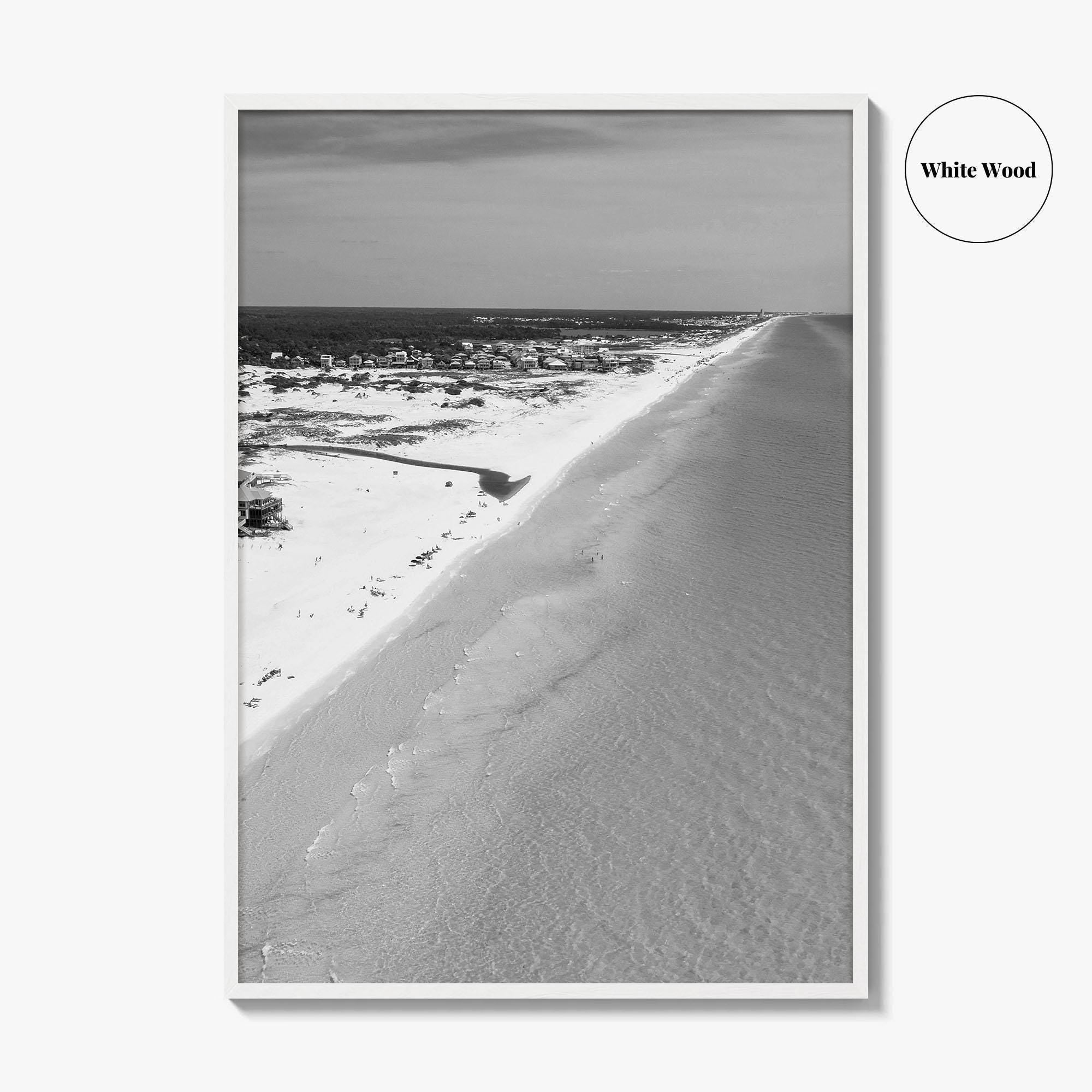 Grayton Beach Black and White Fine Art Photo Print, 30A Florida Poster