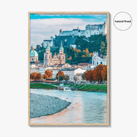 Salzburg Skyline Fine Art Photo Print, Austria, Festung Hohensalzburg, Salzach River Poster, Salzburger Land