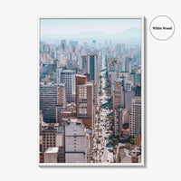 Sao Paulo Skyline Fine Art Photo Print, Aerial View, Sao Joao, Brazil Poster