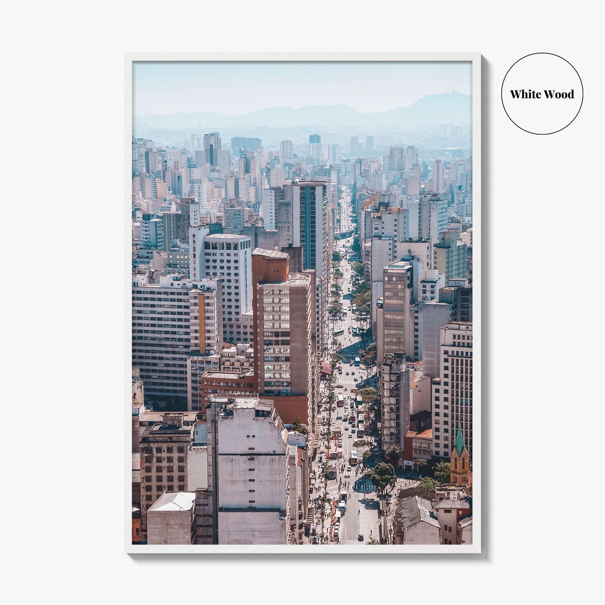 Sao Paulo Skyline Fine Art Photo Print, Aerial View, Sao Joao, Brazil Poster