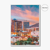 Tucson Skyline Fine Art Photo Print, Arizona, Downtown, Sentinel Peak A Mountain, Wall Decor