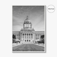 Frankfort Kentucky Black and White Fine Art Photo Print, State Capitol, USA Poster