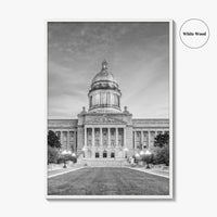 Frankfort Kentucky Black and White Fine Art Photo Print, State Capitol, USA Poster