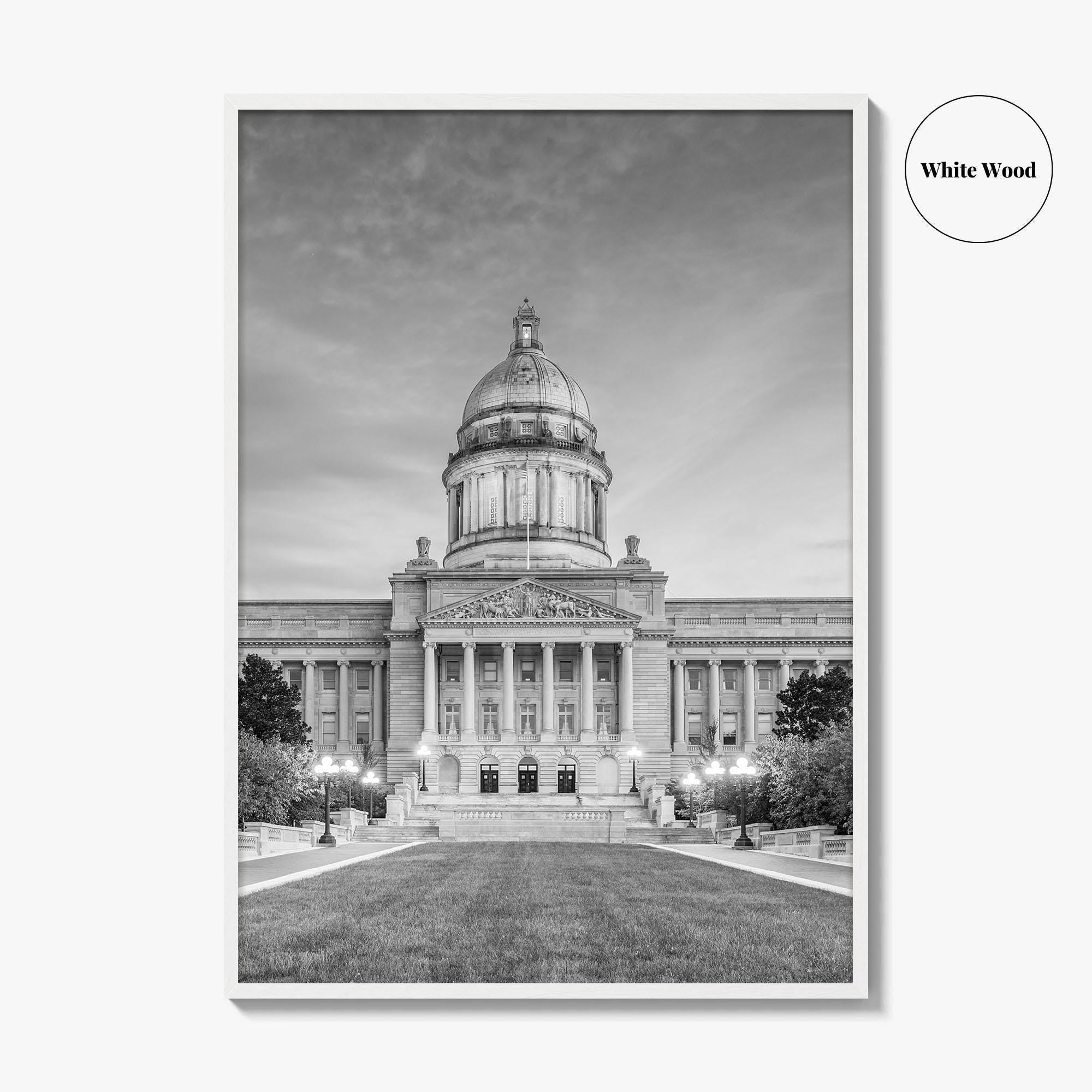 Frankfort Kentucky Black and White Fine Art Photo Print, State Capitol, USA Poster