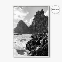 Fernando de Noronha Black and White Fine Art Photo Print, Dois Irmaos Brazil Poster