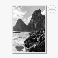 Fernando de Noronha Black and White Fine Art Photo Print, Dois Irmaos Brazil Poster