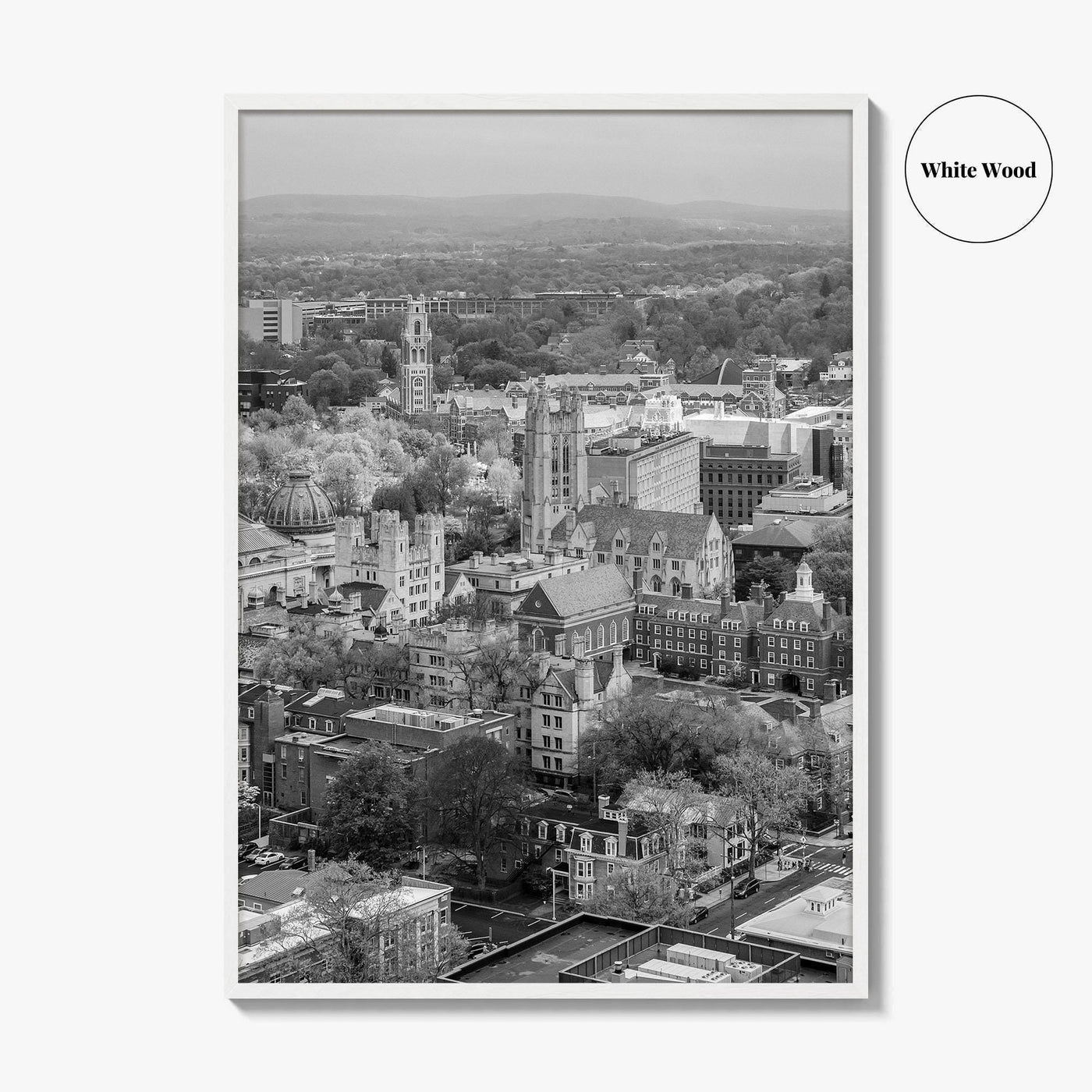 New Haven Black and White Fine Art Photo Print, Yale University, Connecticut Poster