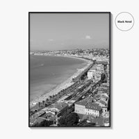 French Riviera Black and White Fine Art Photo Print, Castle Hill View, France Poster