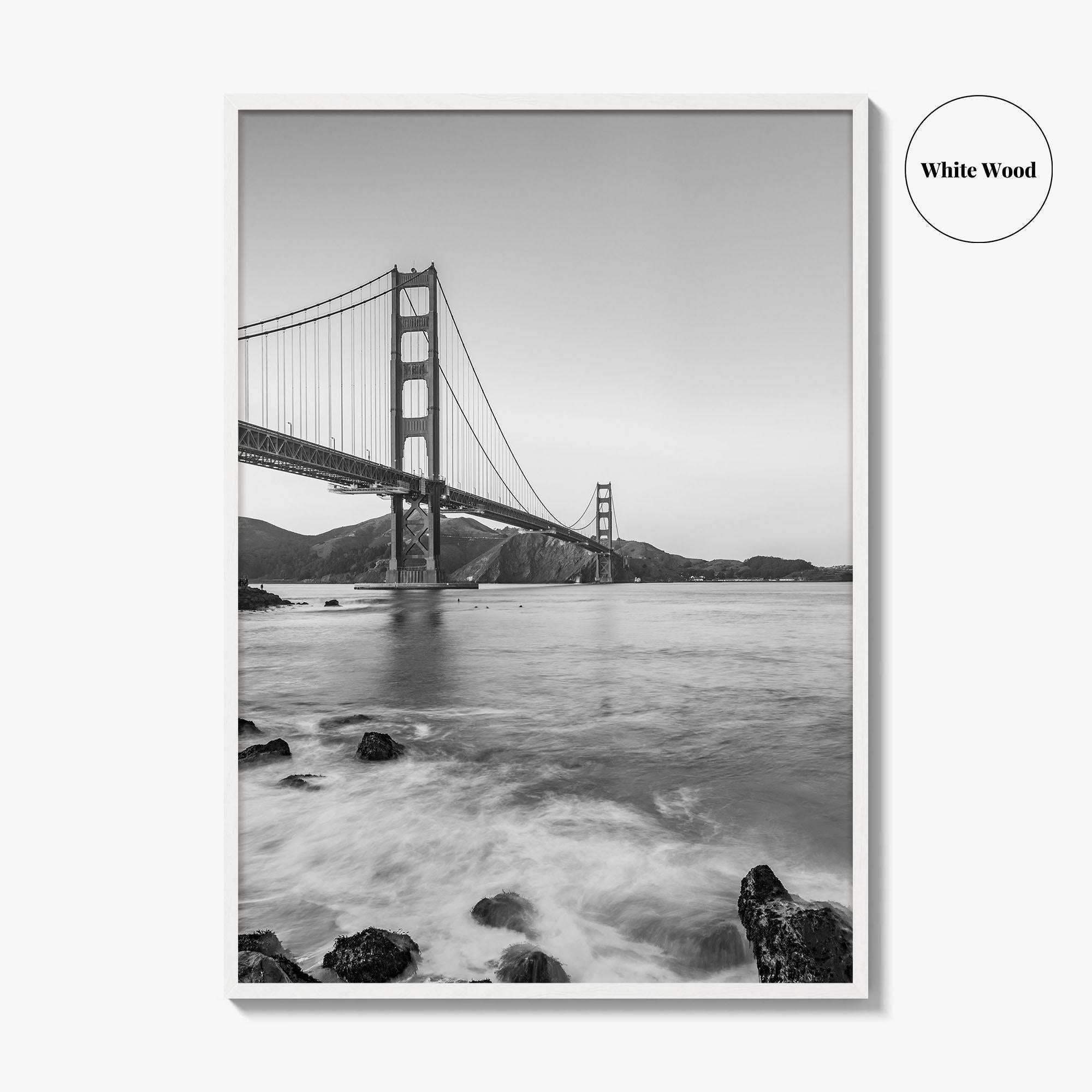 San Francisco Black and White Fine Art Photo Print, Golden Gate Bridge California Poster
