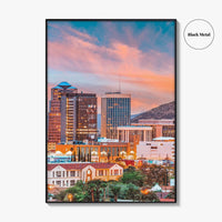 Tucson Skyline Fine Art Photo Print, Arizona, Downtown, Sentinel Peak A Mountain, Wall Decor
