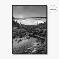 Auburn Black and White Fine Art Photo Print, Foresthill Bridge, Placer County Poster