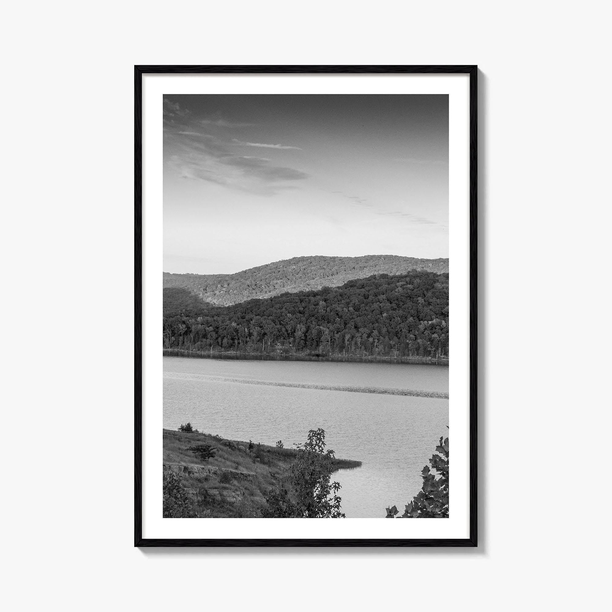 Fort Smith Lake Black and White Fine Art Photo Print, Boston Mountains Arkansas Poster