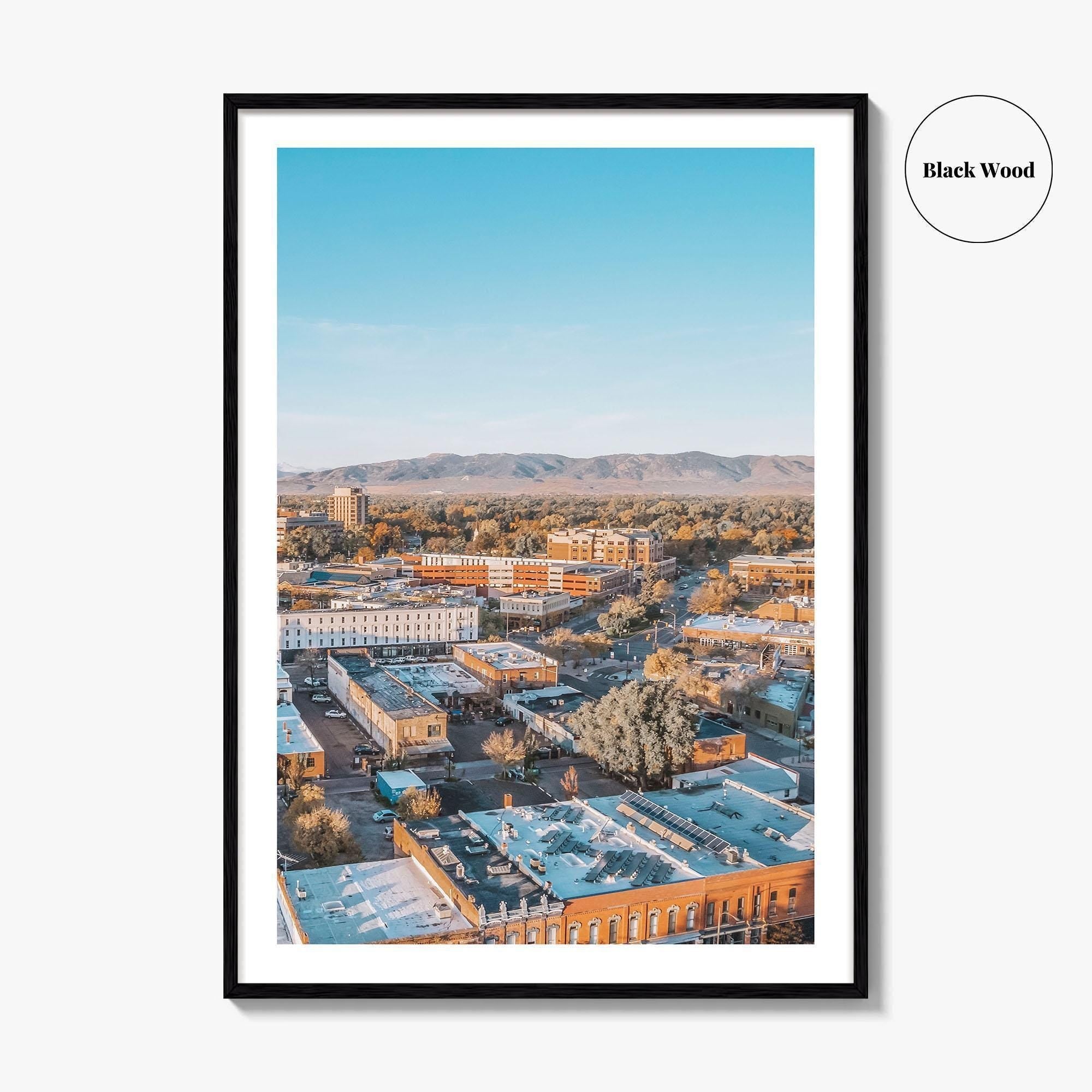 Fort Collins Skyline Fine Art Photo Print, Colorado USA Downtown Wall Poster, Rocky Mountains