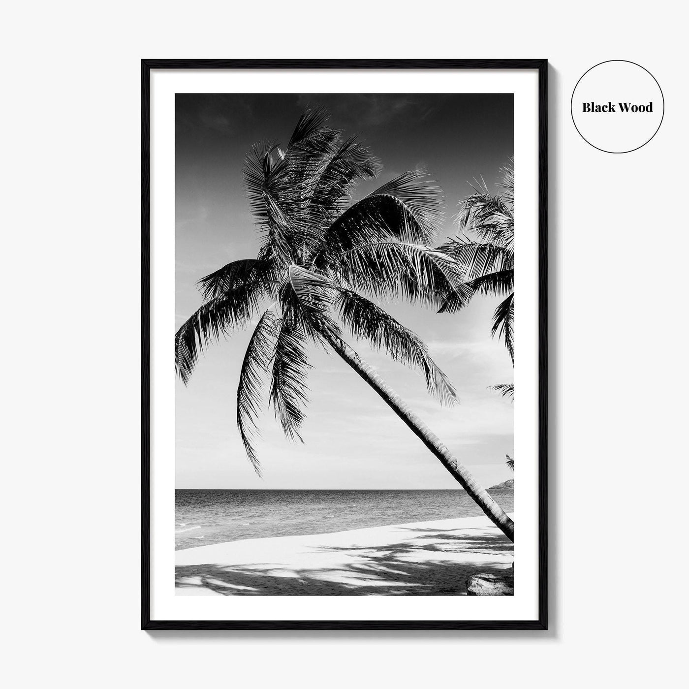 Thailand Black and White Fine Art Photo Print, Tropical Beach Wall Decor Poster