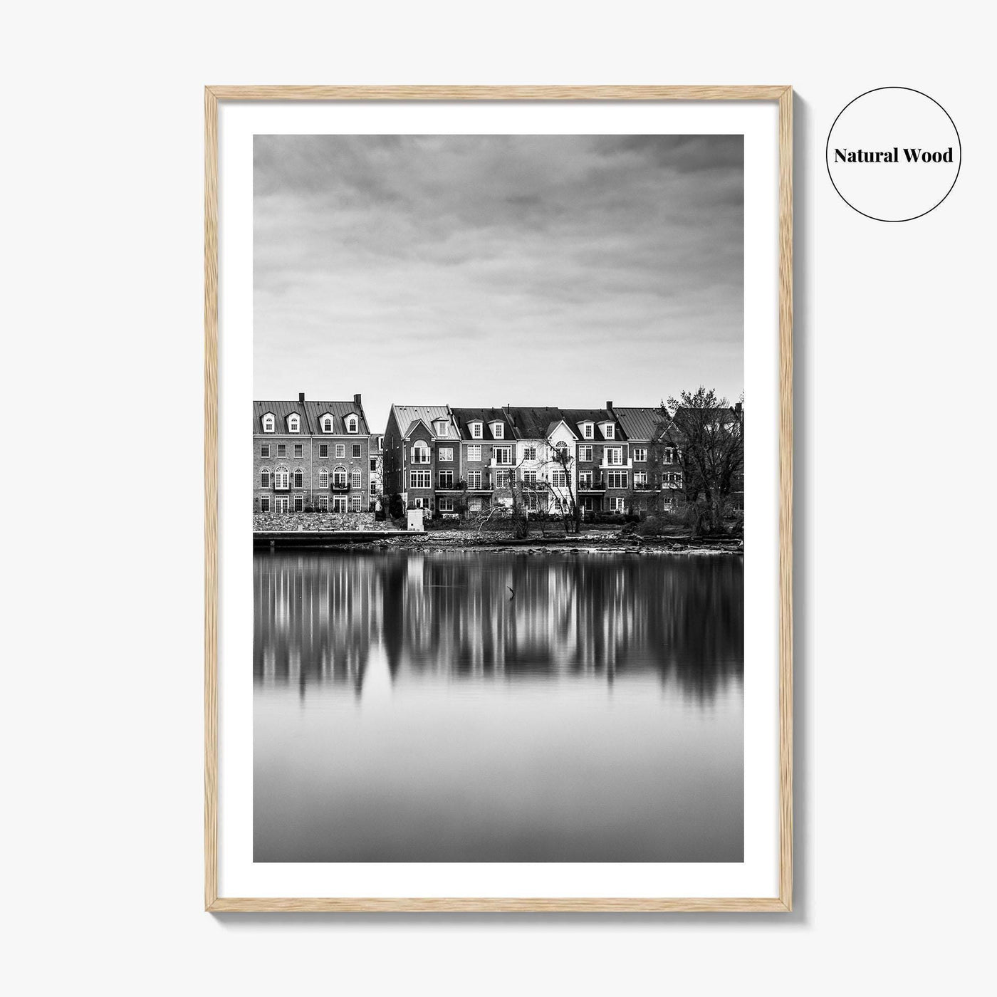 Alexandria Virginia Black and White Fine Art Photo Print, Potomac River Waterfront, USA Poster