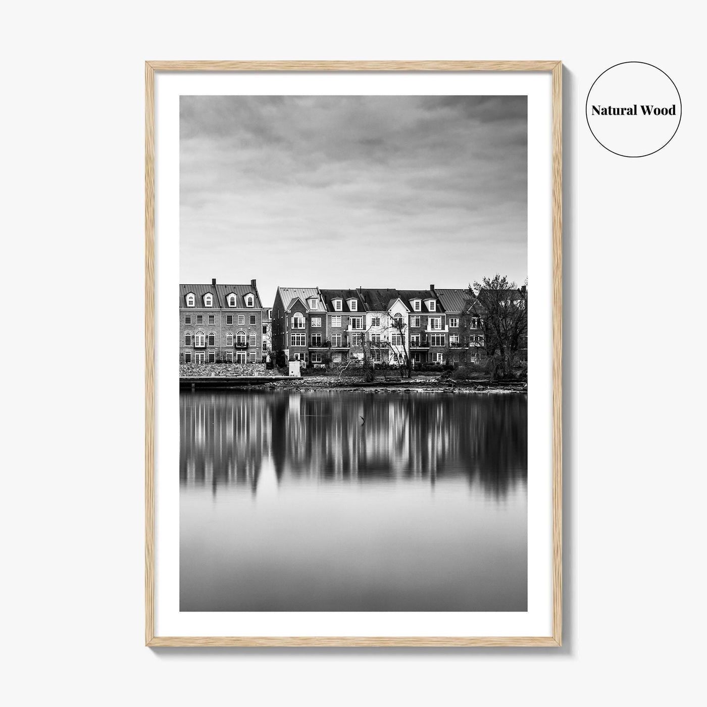 Alexandria Virginia Black and White Fine Art Photo Print, Potomac River Waterfront, USA Poster