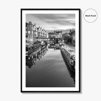 Birmingham Black and White Fine Art Photo Print, Canals West Midlands UK Poster