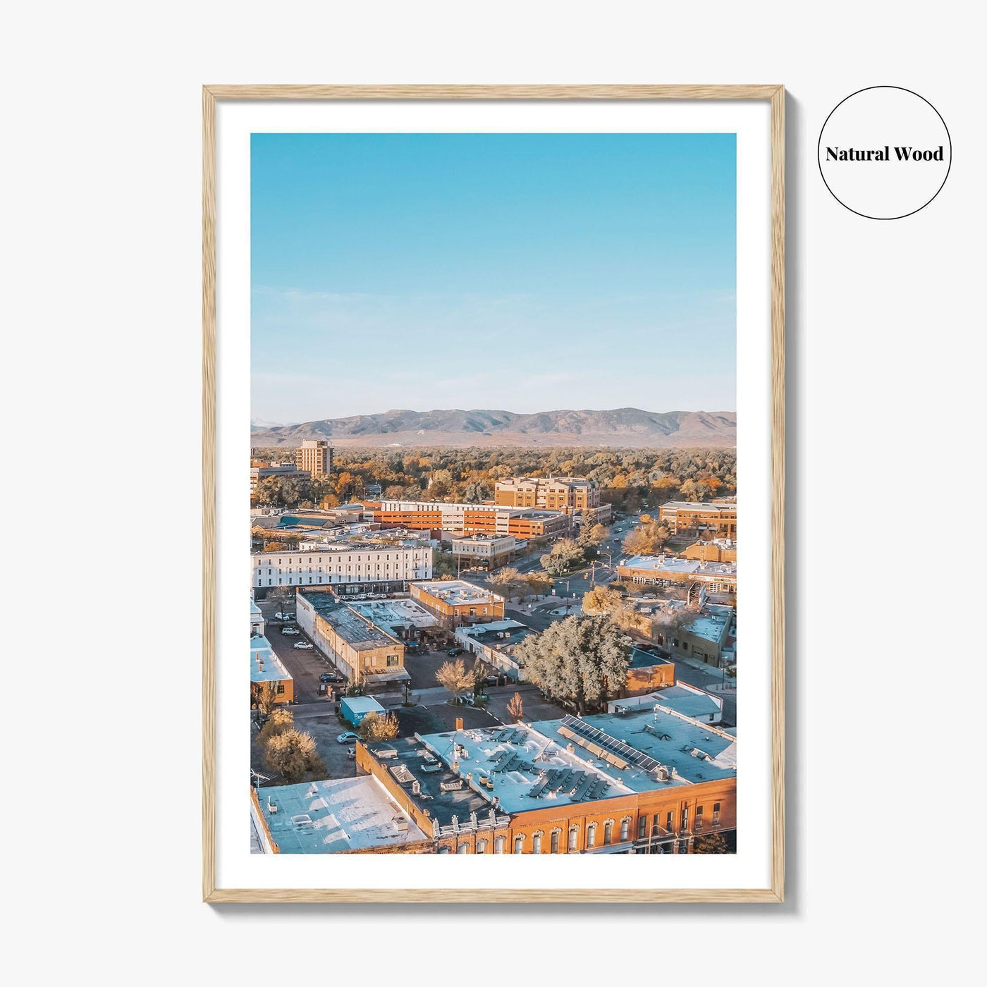 Fort Collins Skyline Fine Art Photo Print, Colorado USA Downtown Wall Poster, Rocky Mountains