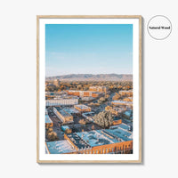 Fort Collins Skyline Fine Art Photo Print, Colorado USA Downtown Wall Poster, Rocky Mountains
