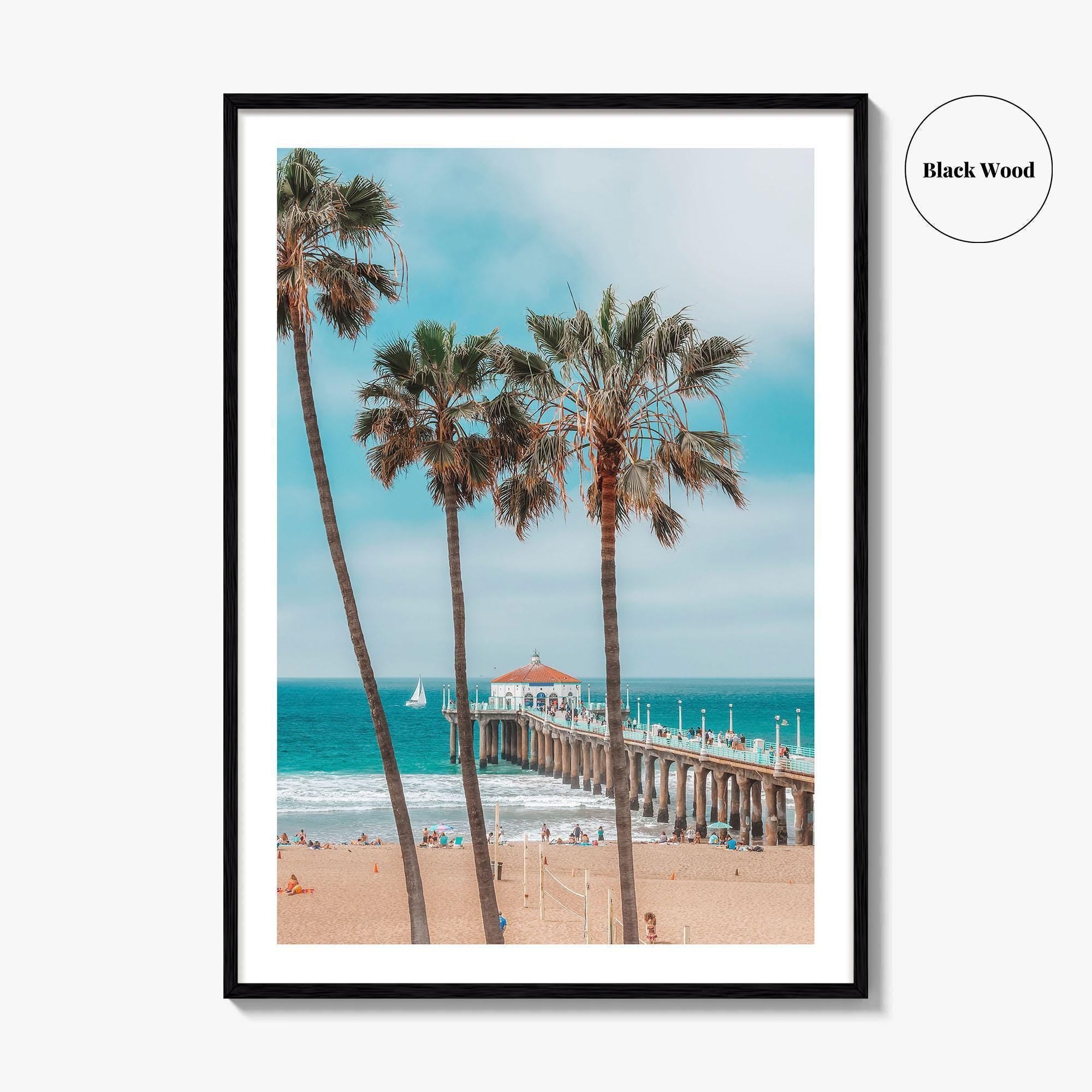 Manhattan Beach Fine Art Photo Print, Los Angeles, California, Palm Trees, Wall Decor, Poster